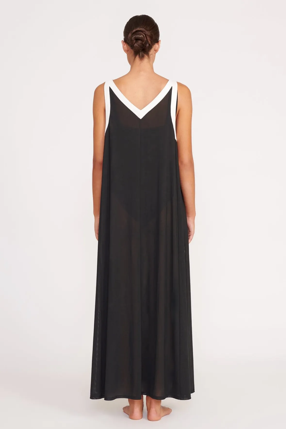 STAUD Cover-Ups<AVELINE COVERUP DRESS BLACK WHITE