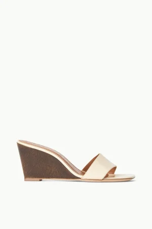 STAUD Heels<BILLIE WEDGE  CREAM WOOD