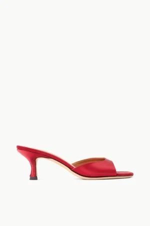 STAUD Mules & Flats<BRIGITTE MULE RUBY SATIN