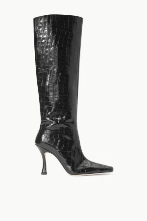 STAUD The Boot Shop<CAMI BOOT  BLACK CROC EMBOSSED