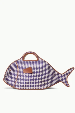 STAUD Totes<CLEO FISH BASKET TOTE  COCONUT CHECK