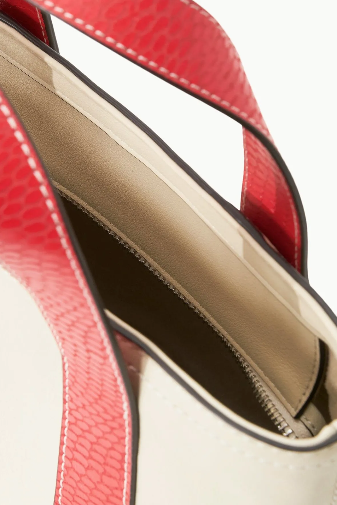 STAUD Pet Handbags | Custom Handbags<CUSTOM MONOGRAM ALLORA MINI TOTE CREAM RED ROSE