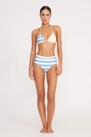 STAUD Bikinis<DEVON HIGH RISE BIKINI BOTTOM  BUTTERCUP SEASHORE STRIPE