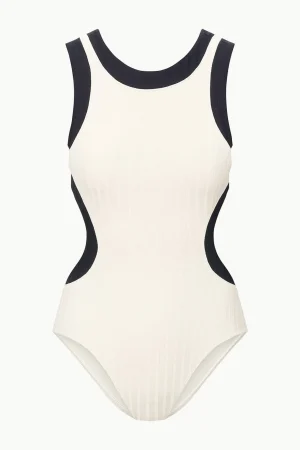 STAUD One Pieces<DOLCE ONE PIECE  IVORY BLACK