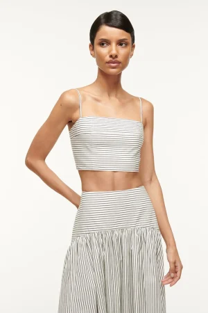 STAUD Tops | Poplin Shop<FEDERICO TOP IVORY MICRO STRIPE