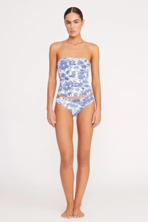 STAUD Bikinis<FRANCESCA BIKINI TOP BLUE TOILE