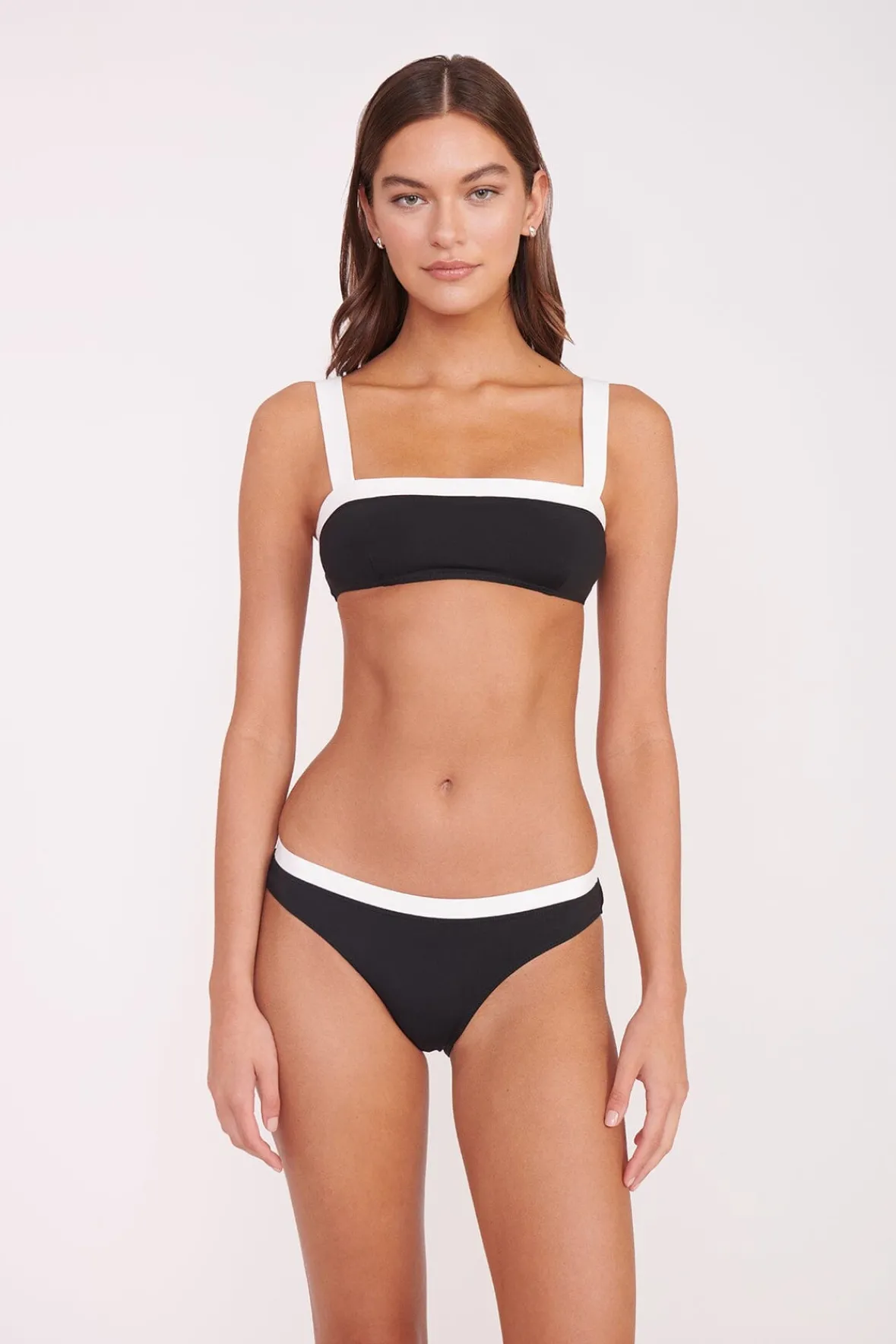 STAUD Bikinis<GEMMA BIKINI BOTTOM BLACK WHITE