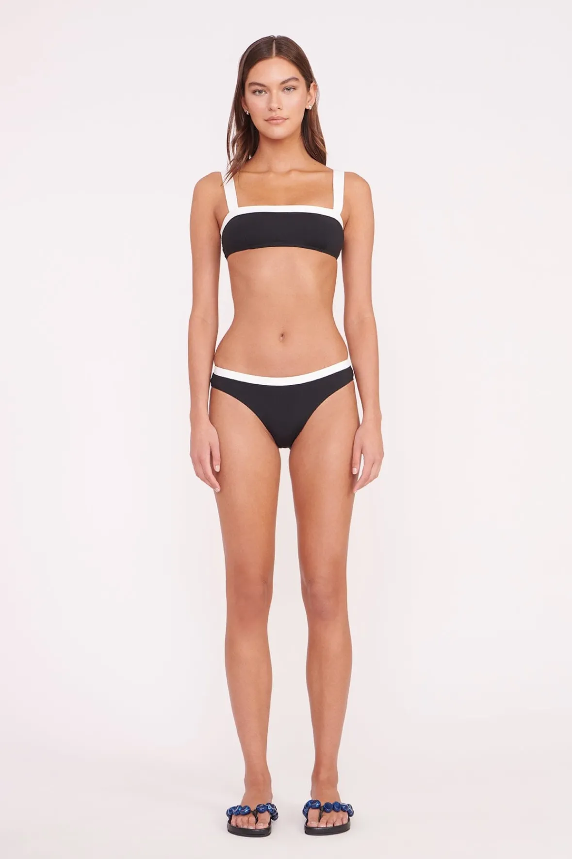 STAUD Bikinis<GEMMA BIKINI BOTTOM BLACK WHITE