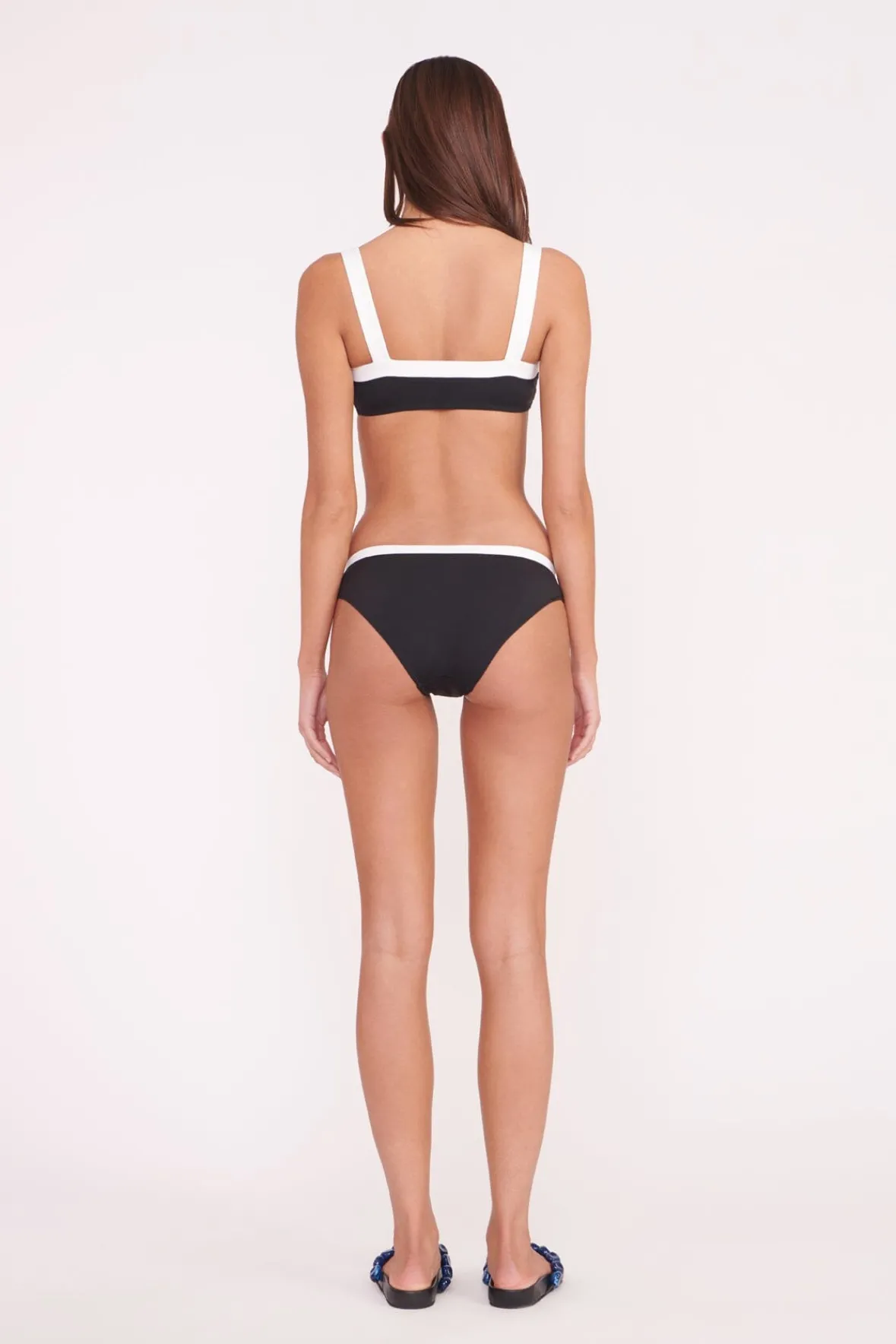 STAUD Bikinis<GEMMA BIKINI BOTTOM BLACK WHITE