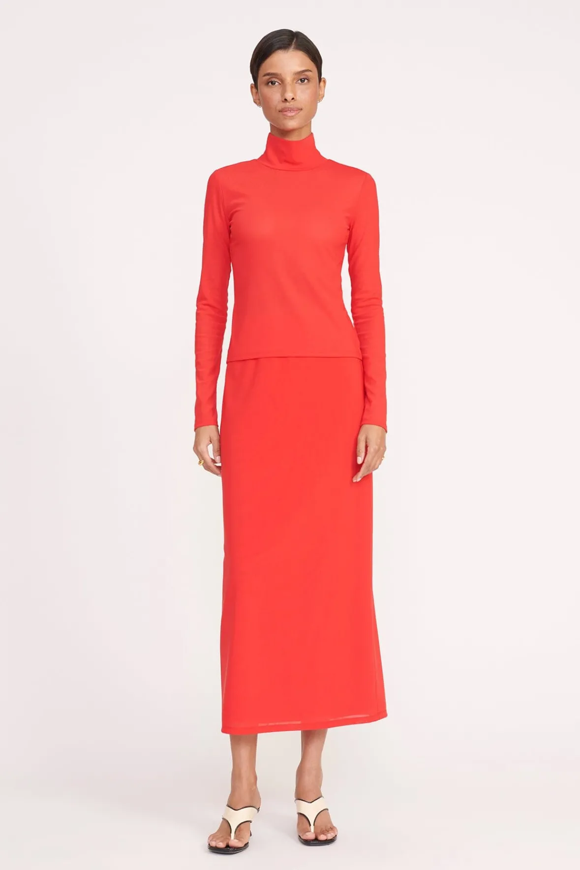 STAUD Tops<HELVIN TOP RED ROSE