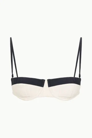 STAUD Bikinis<JO BALCONETTE BIKINI TOP IVORY BLACK