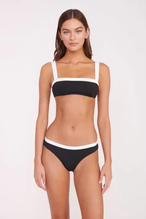 STAUD Bikinis<LIV BIKINI TOP BLACK WHITE