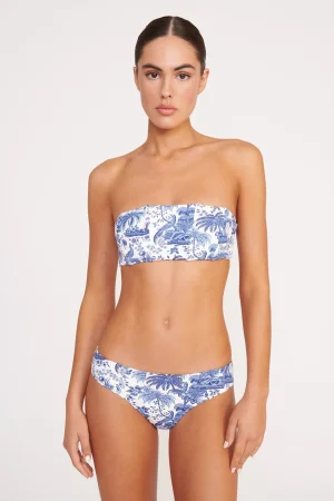 STAUD Bikinis<MALA BIKINI TOP BLUE TOILE
