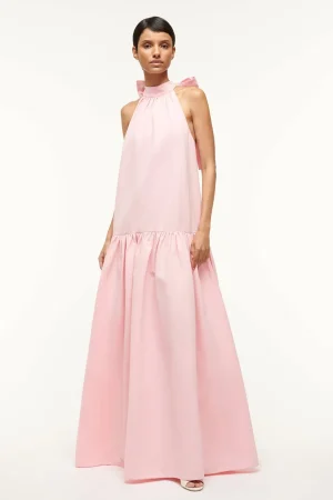 STAUD Poplin Shop | Dresses<MAXI MARLOWE DRESS PEARL PINK