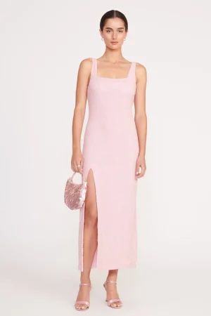 STAUD Dresses<MIDI LE SABLE DRESS  CHERRY BLOSSOM