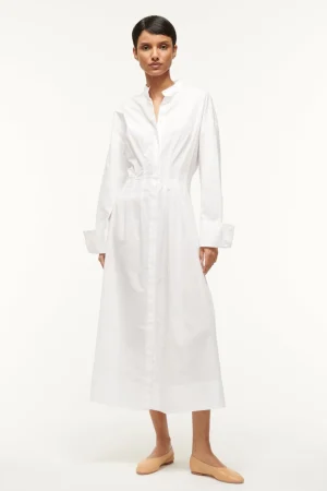 STAUD Poplin Shop | Dresses<MIDI LORENZA DRESS  