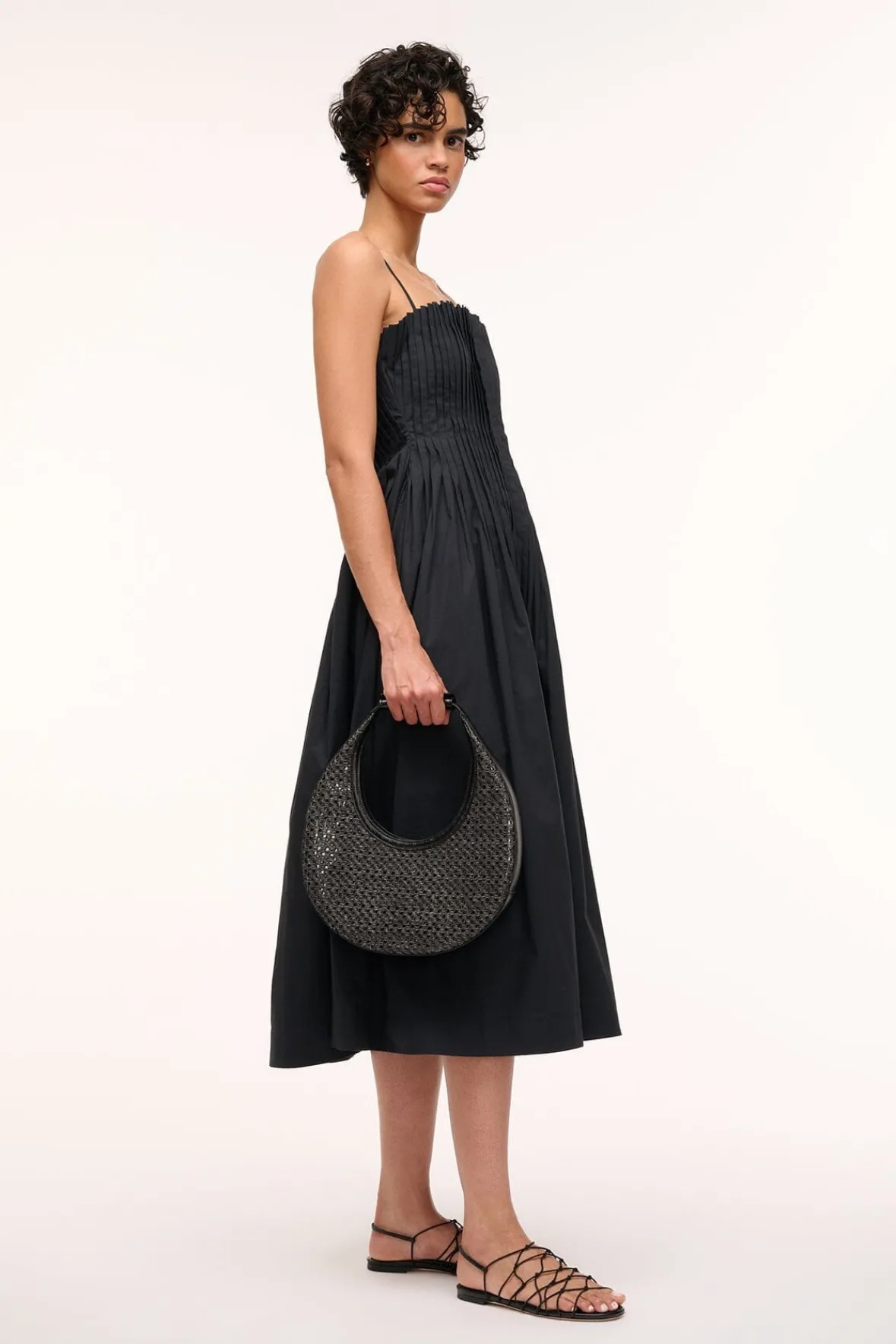 STAUD Moon | Shoulder<MOON WOVEN BAG