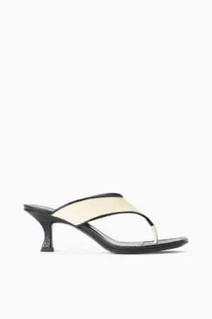 STAUD Heels<NATALIA THONG SANDAL  CREAM BLACK