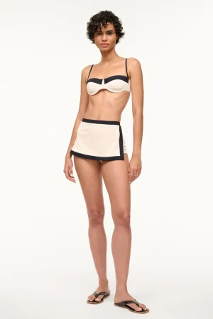 STAUD Bikinis<NELL SWIM SKIRT IVORY BLACK