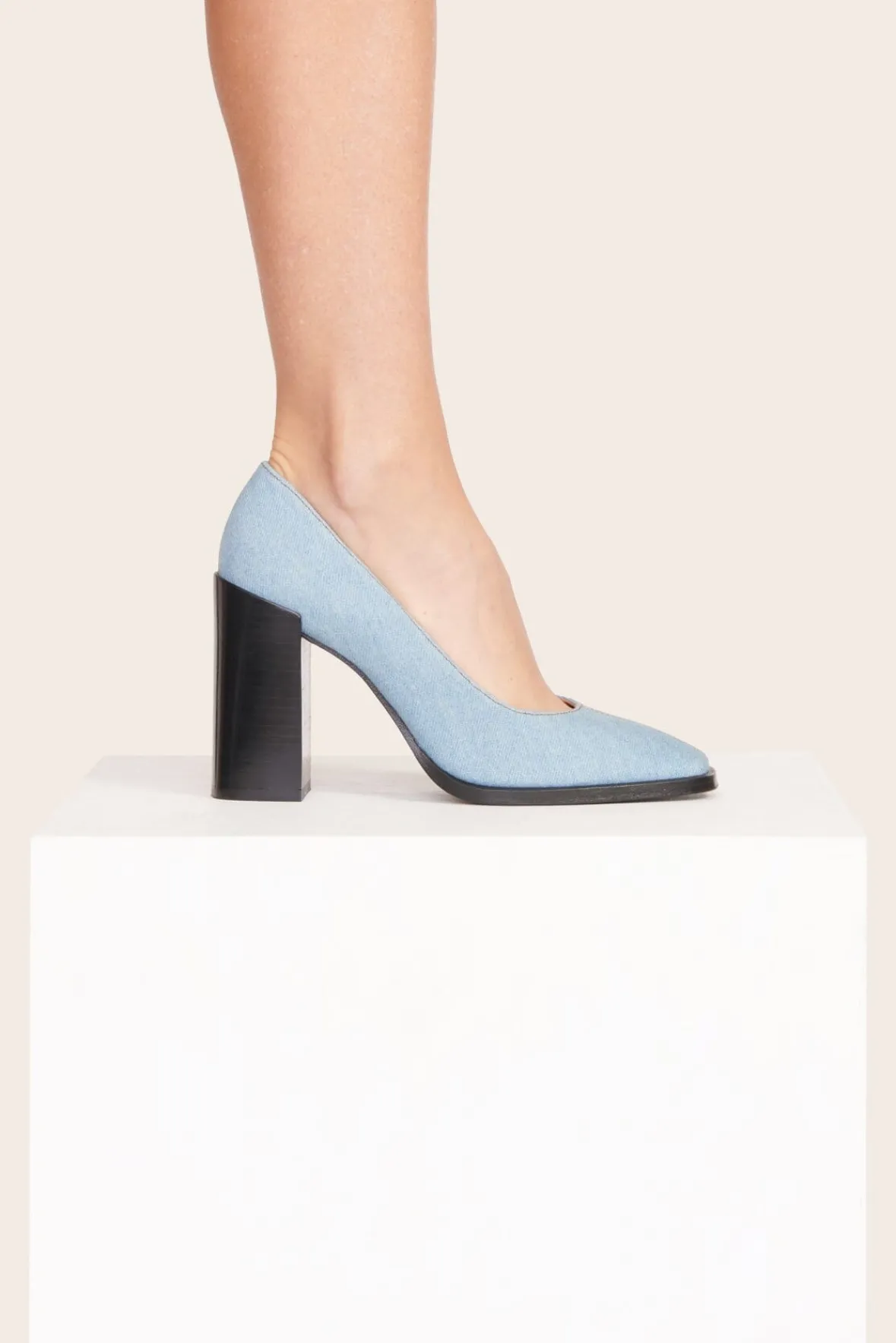 STAUD STAUD + Wrangler<PAZ PUMP DENIM BLUE