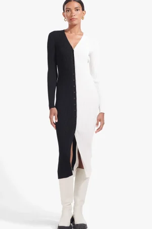 STAUD Best Sellers | Dresses<SHOKO SWEATER  BLACK WHITE