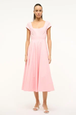 STAUD The Wells Dress | Dresses<SHORT SLEEVE WELLS DRESS PEARL PINK