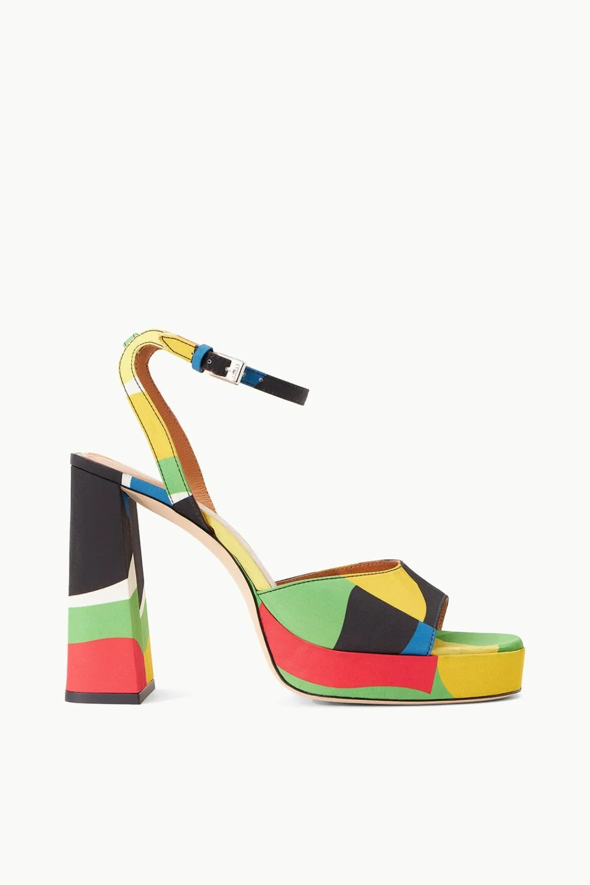 STAUD Platforms & Wedges<SOLANGE PLATFORM MARBLE WAVE TAFFETA