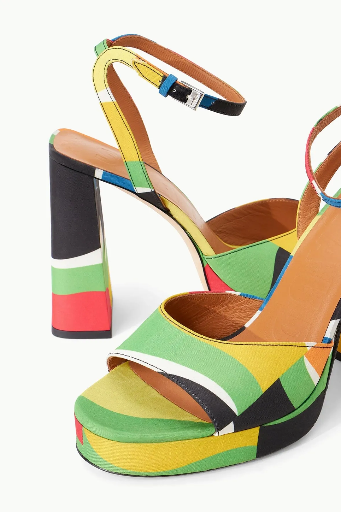STAUD Platforms & Wedges<SOLANGE PLATFORM MARBLE WAVE TAFFETA