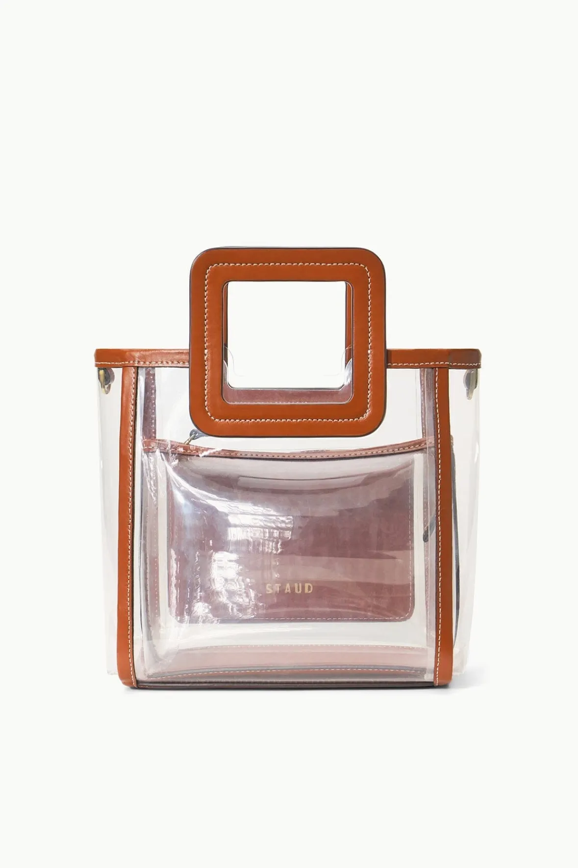 STAUD NFL STAUD<THE STADIUM MINI SHIRLEY BAG CLEAR TAN