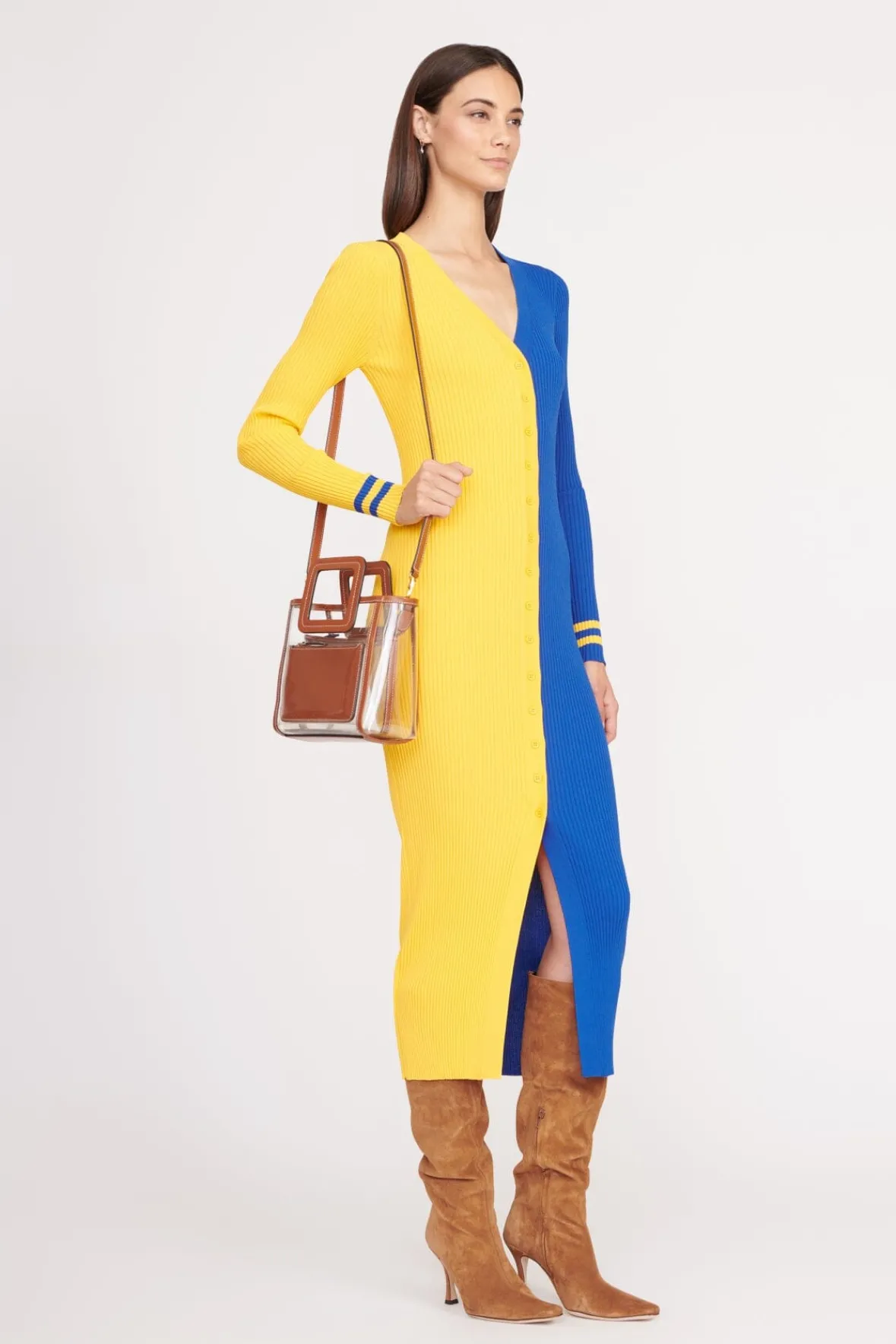 STAUD NFL STAUD<THE STADIUM MINI SHIRLEY BAG CLEAR TAN