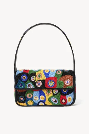 STAUD Beaded | Tommy<TOMMY BEADED BAG BLACK MILLEFIORI