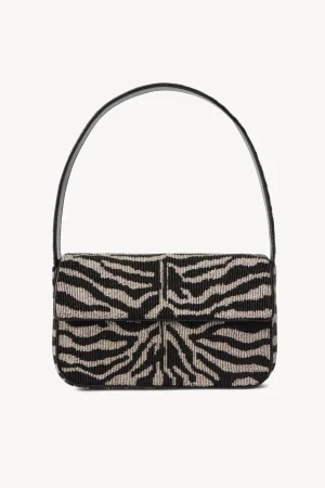 STAUD Beaded | Tommy<TOMMY BEADED BAG BLACK WHITE