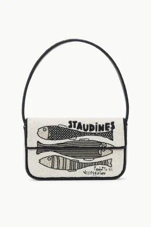 STAUD Shoulder | Tommy<TOMMY BEADED BAG  INES CREAM