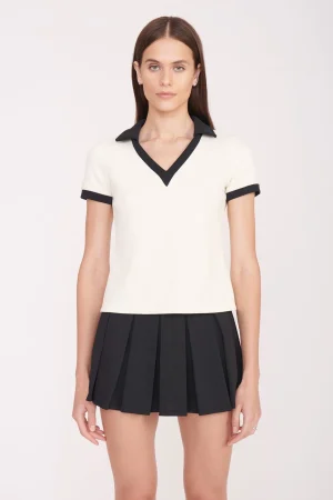 STAUD STAUD Court<VOLLEY TOP  IVORY BLACK