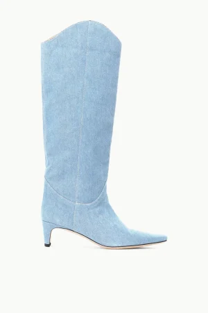 STAUD STAUD + Wrangler<WESTERN WALLY BOOT DENIM BLUE